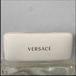 Versace Ivory Sunglasses Case with Gold Logo